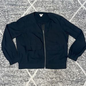 J. Crew black Light bomber jacket; size small